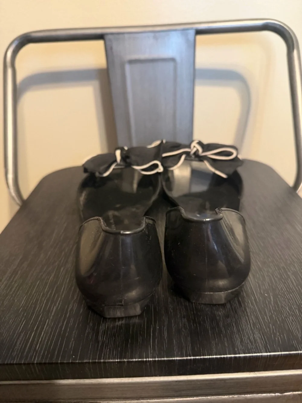 Chinese Laundry Black Bow Ballet Flats Size 8 Coquette Style